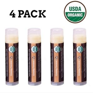 4Pack Organic Best Lip Balm Repair Chapstick For Dry Cracked Lips Creamy Coconut